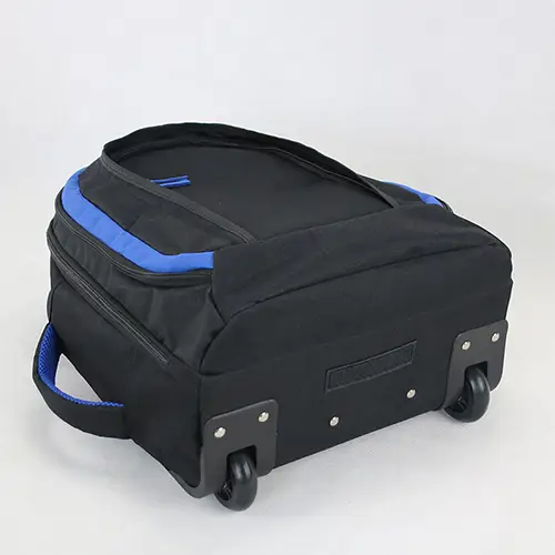  Customizable Trolley Backpack with Blue Accents